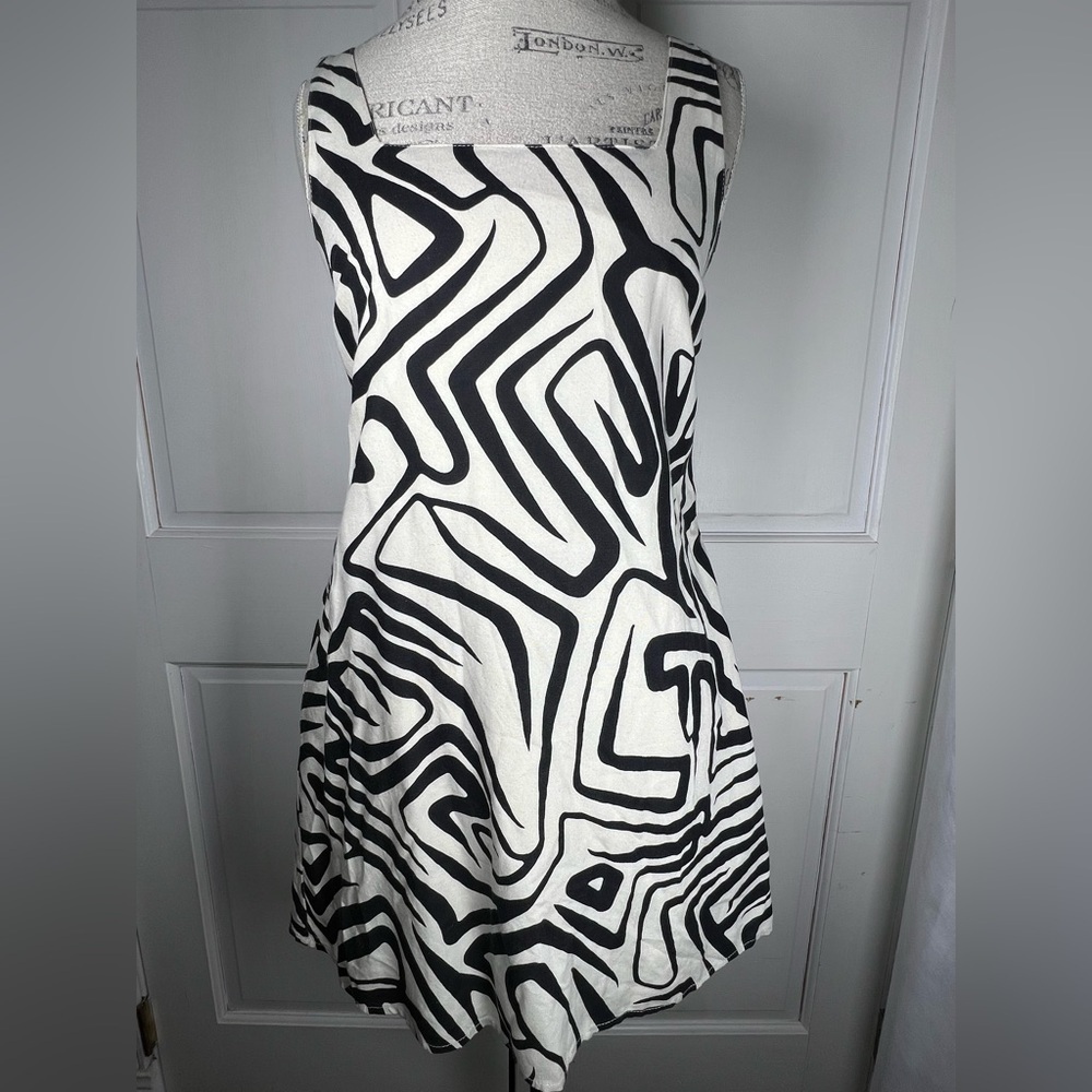 Japna Zebra Pattern With Pockets Excellent Condition Linen Blend lined Sz Large